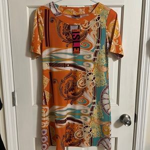 BNWT Isle Apparel orange Venetian dress